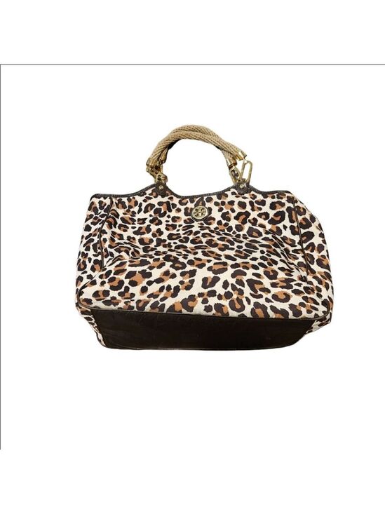 Tory Burch Handbags - Women's Tory Burch Leopard Print Large Tote Bag Rope Handles Brown Beige